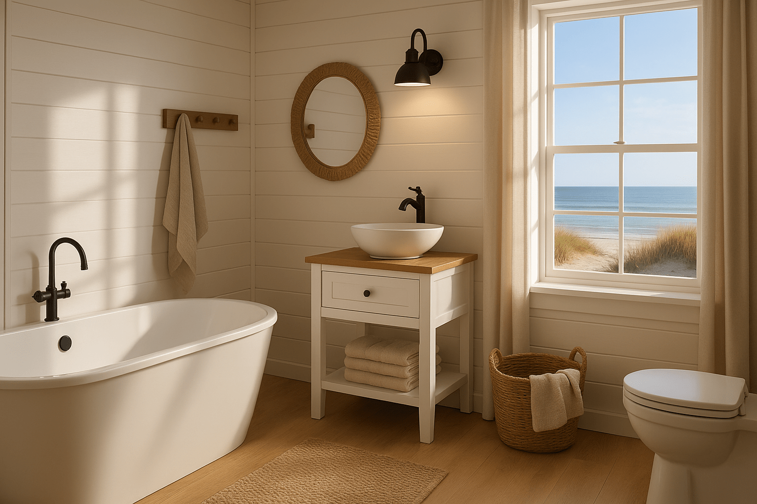 Badezimmer im Beachhouse-Stil